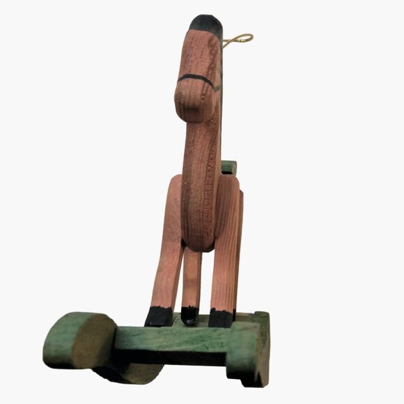 Wooden Rocking Horse Christmas Ornament Western - Picture 4 of 9